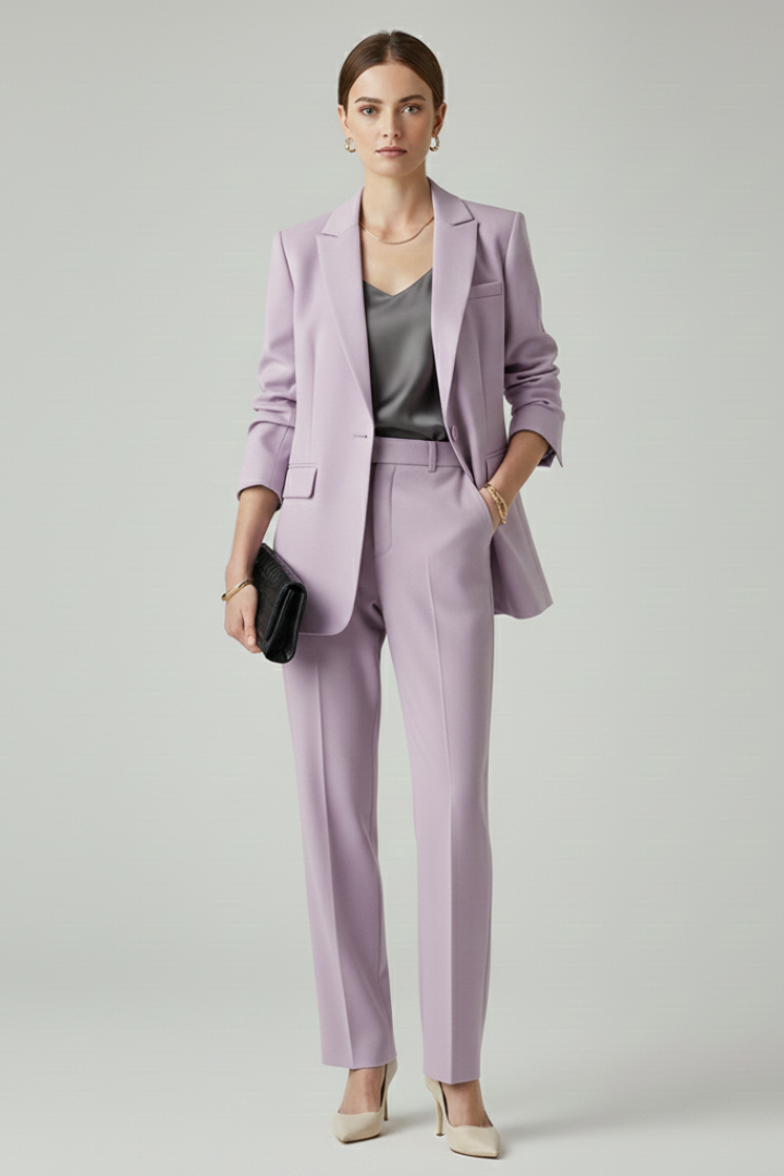 Noor | Structured Blazer &amp; Straight-Leg Pant Set