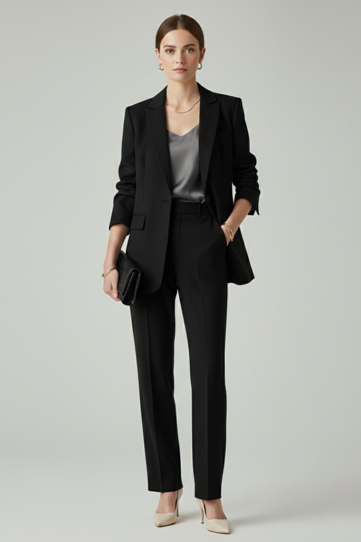 Noor | Structured Blazer &amp; Straight-Leg Pant Set
