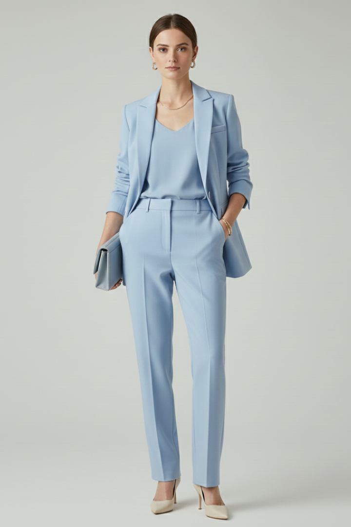 Noor | Structured Blazer &amp; Straight-Leg Pant Set