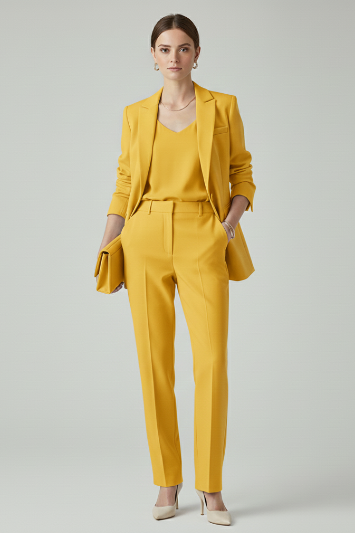 Noor | Structured Blazer &amp; Straight-Leg Pant Set
