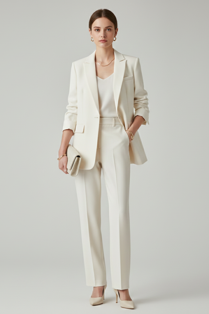 Noor | Structured Blazer &amp; Straight-Leg Pant Set