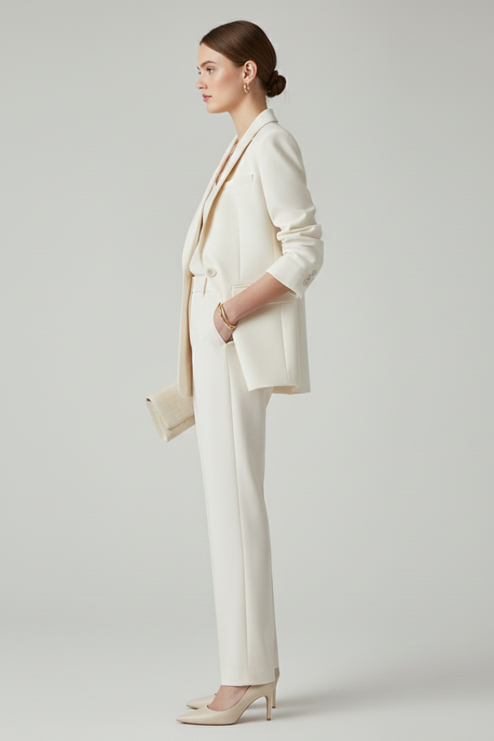 Noor | Structured Blazer &amp; Straight-Leg Pant Set