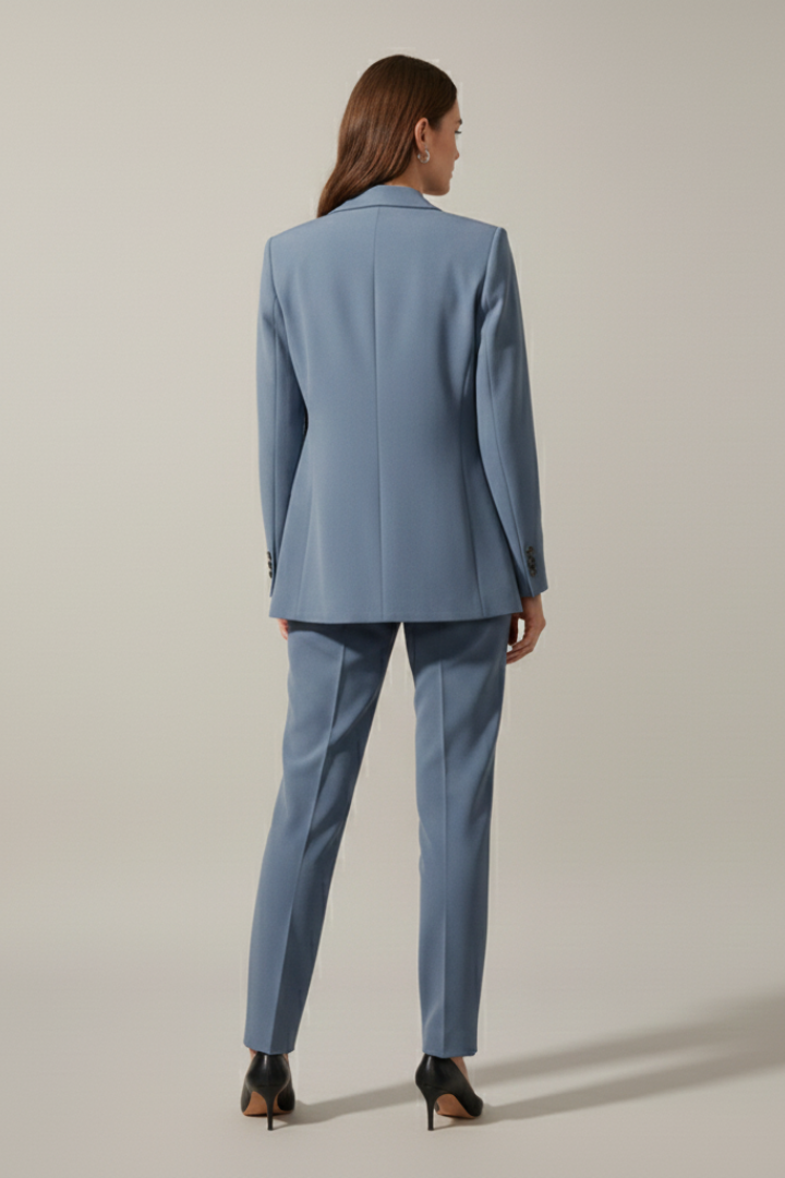 Isolde | Notched Lapel Blazer &amp; Straight-Leg Pants Set