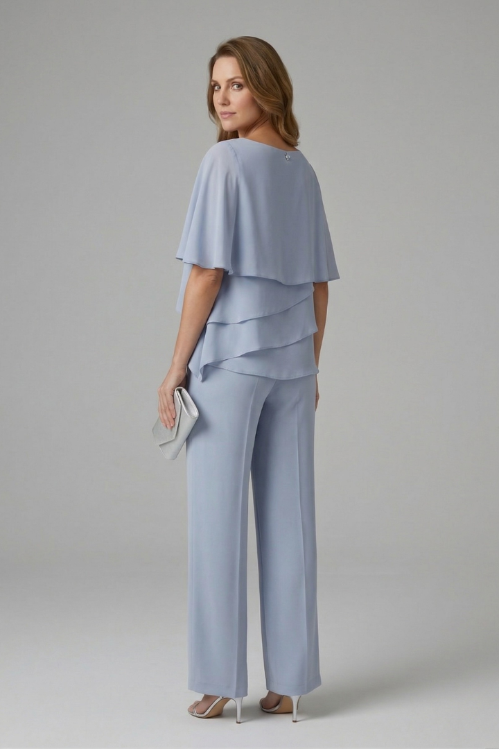 Ottilie | Layered Top &amp; Straight-Leg Pants Set