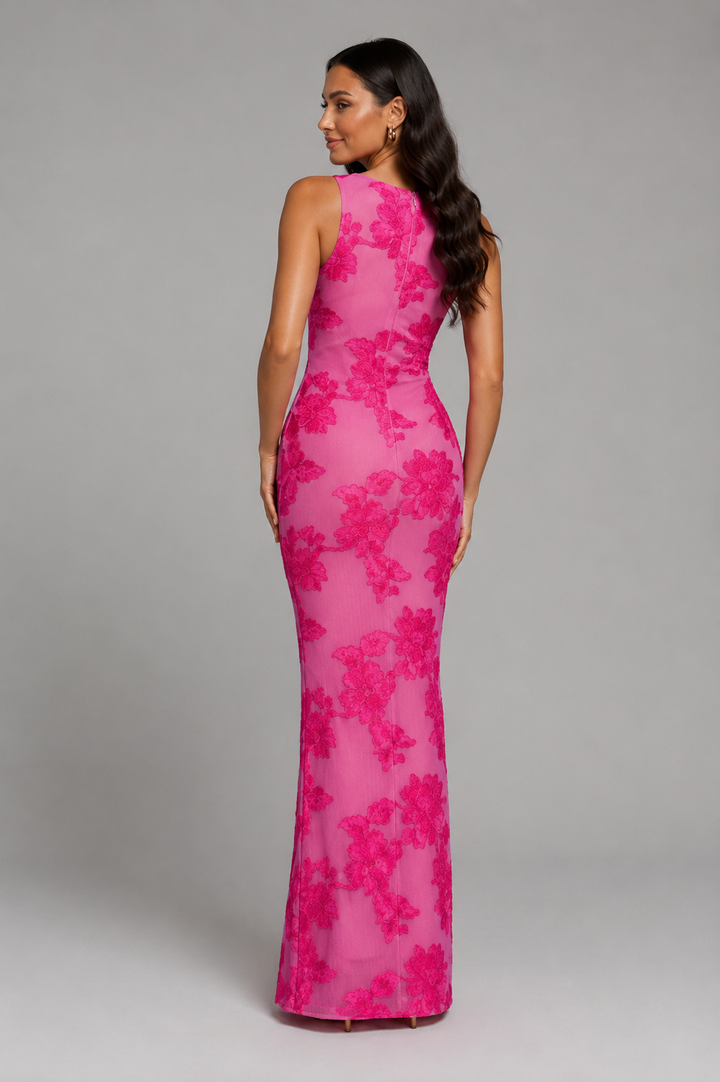 Imogen | Floral Embroidered Sleeveless Maxi Dress