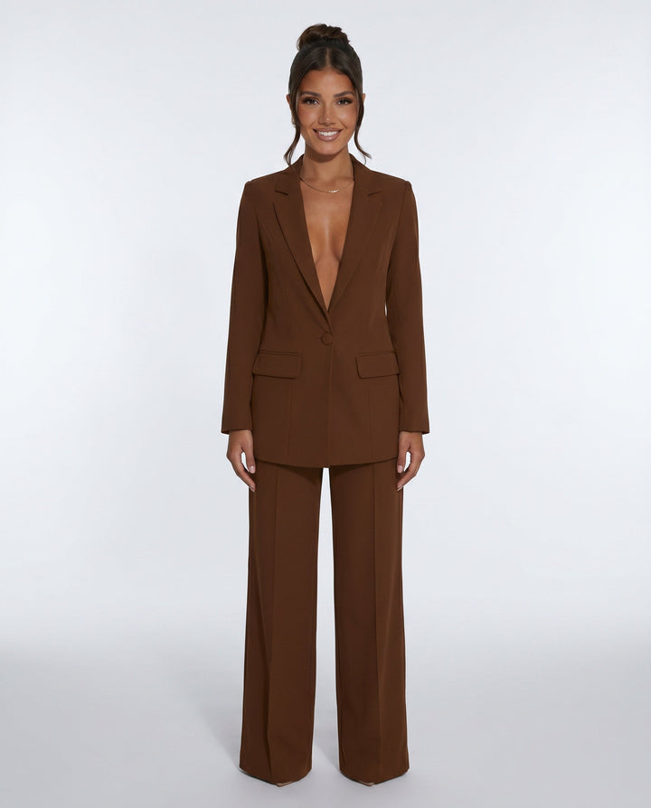 Ravelle | Longline Tailored Wide-Leg Pant Suit