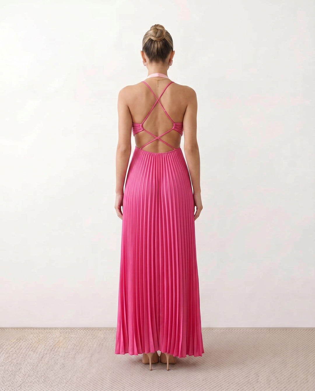 Estella | Pleated Strapless Maxi Dress