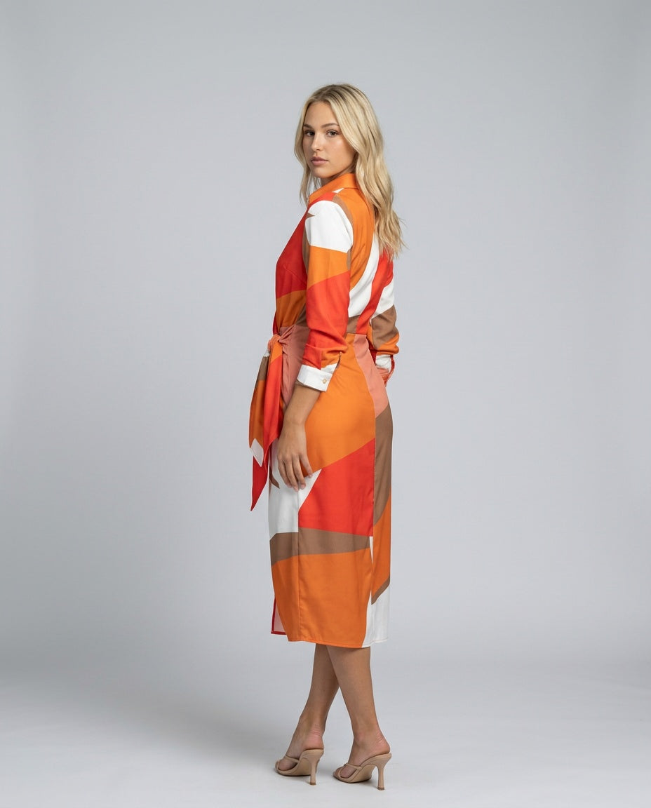 Esmee | Wrap Midi Dress in Print &amp; Solid colors