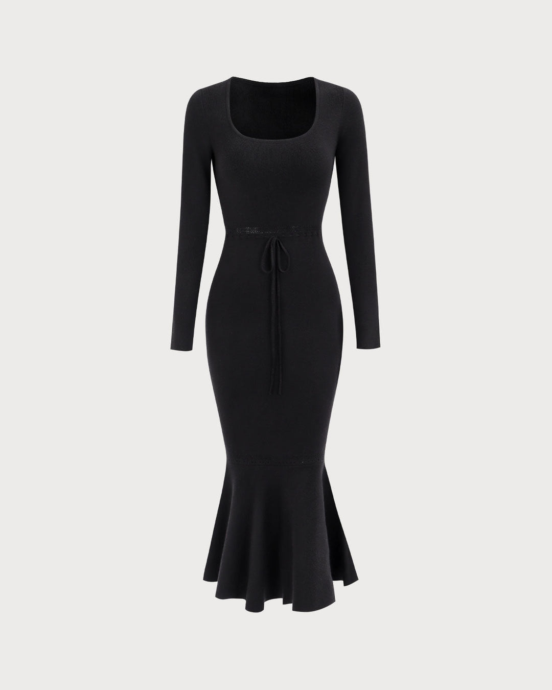 Cleona | Square Neck Mermaid Sweater Maxi Dress
