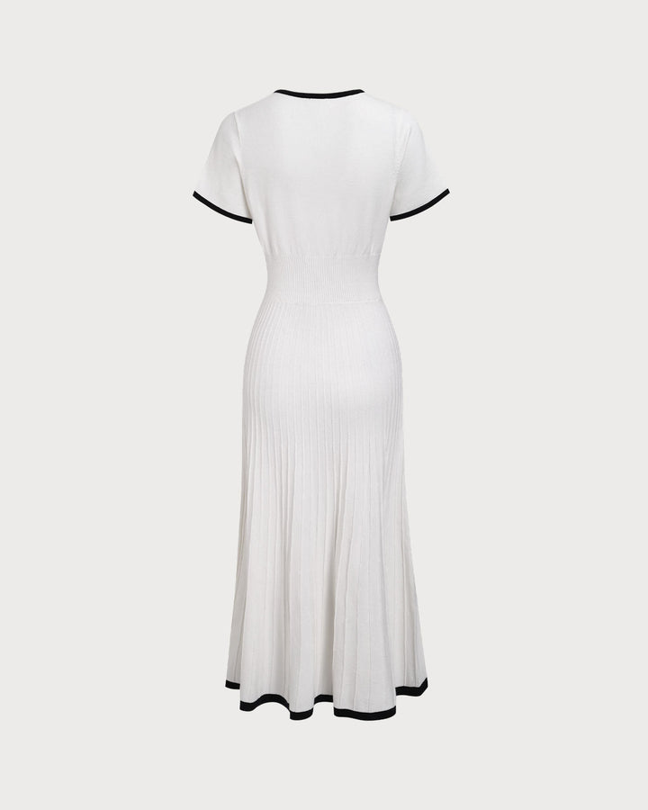 Mabel | Contrast Knit Sweater Midi Dress