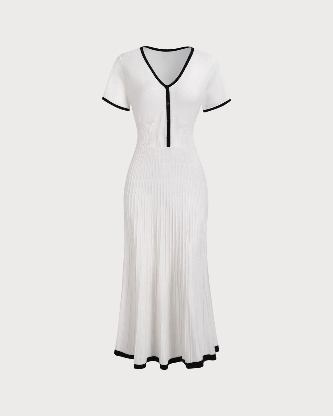 Mabel | Contrast Knit Sweater Midi Dress